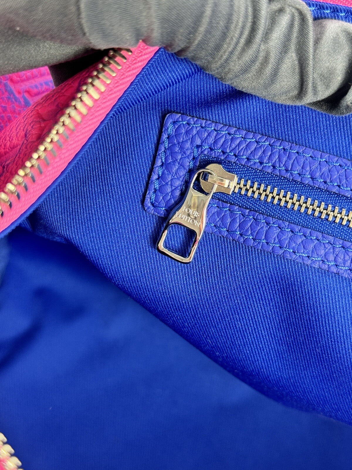 Louis Vuitton Illusion Keepall Bandouliere 50 M59713 Blue / Pink Leather Bag, photo 13