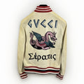 Gucci Deer Oil Distressed Leather Bomber Jacket, photo 1