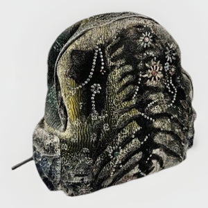 Proleta Re Art 1 of 1 Embellished Embroidered Cotton Large Backpack Bag، الصورة 3