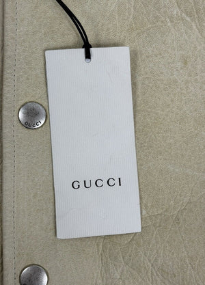 Gucci Deer Oil Distressed Leather Bomber Jacket, photo 12