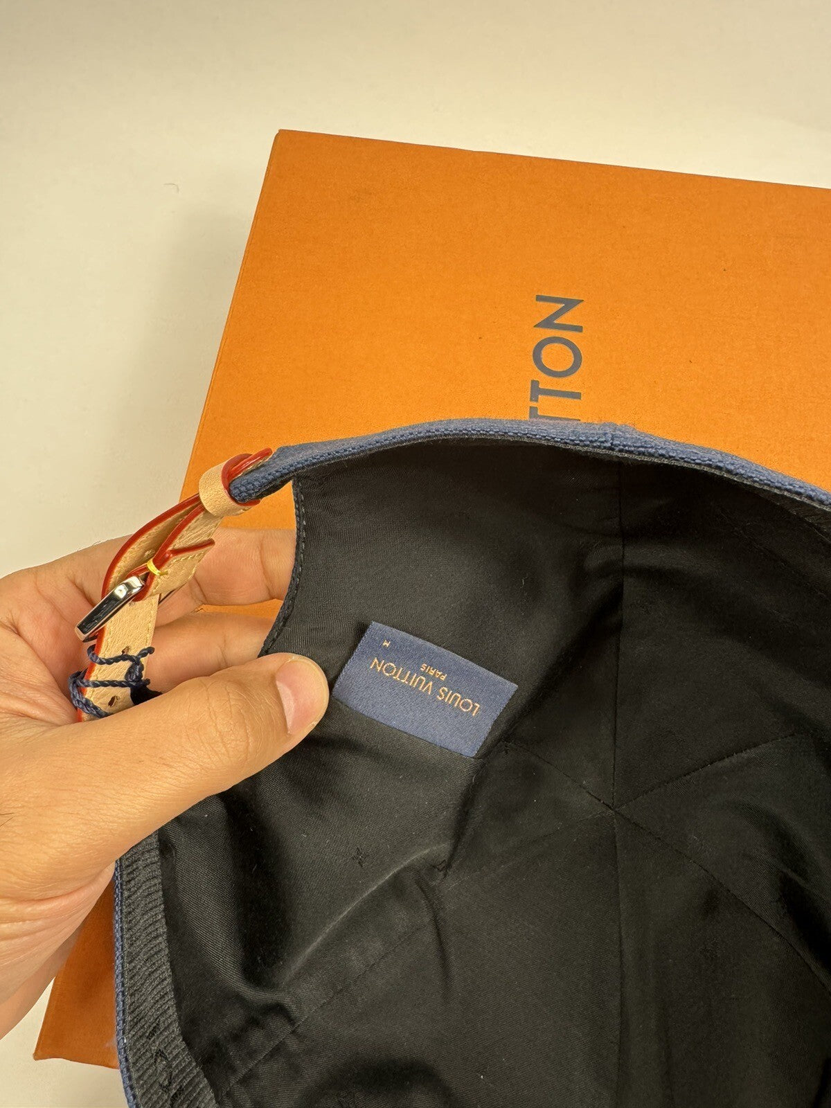 Louis Vuitton by Virgil Abloh MP2590 Chain Embroidered Cap Navy Blue, photo 9