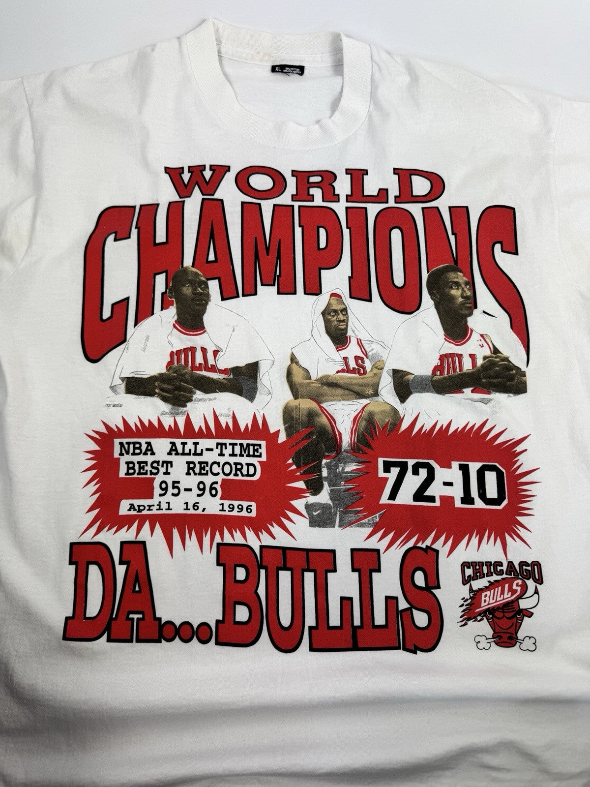 Vintage Chicago Bulls NBA World Champions 1995 T-Shirt, photo 5