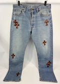 Chrome Hearts Leopard Cross Patch Denim Jeans، الصورة 5