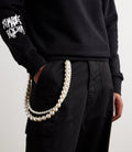 Simone Rocha Silver Tone Faux Pearl Bag Charm Strap, photo 6