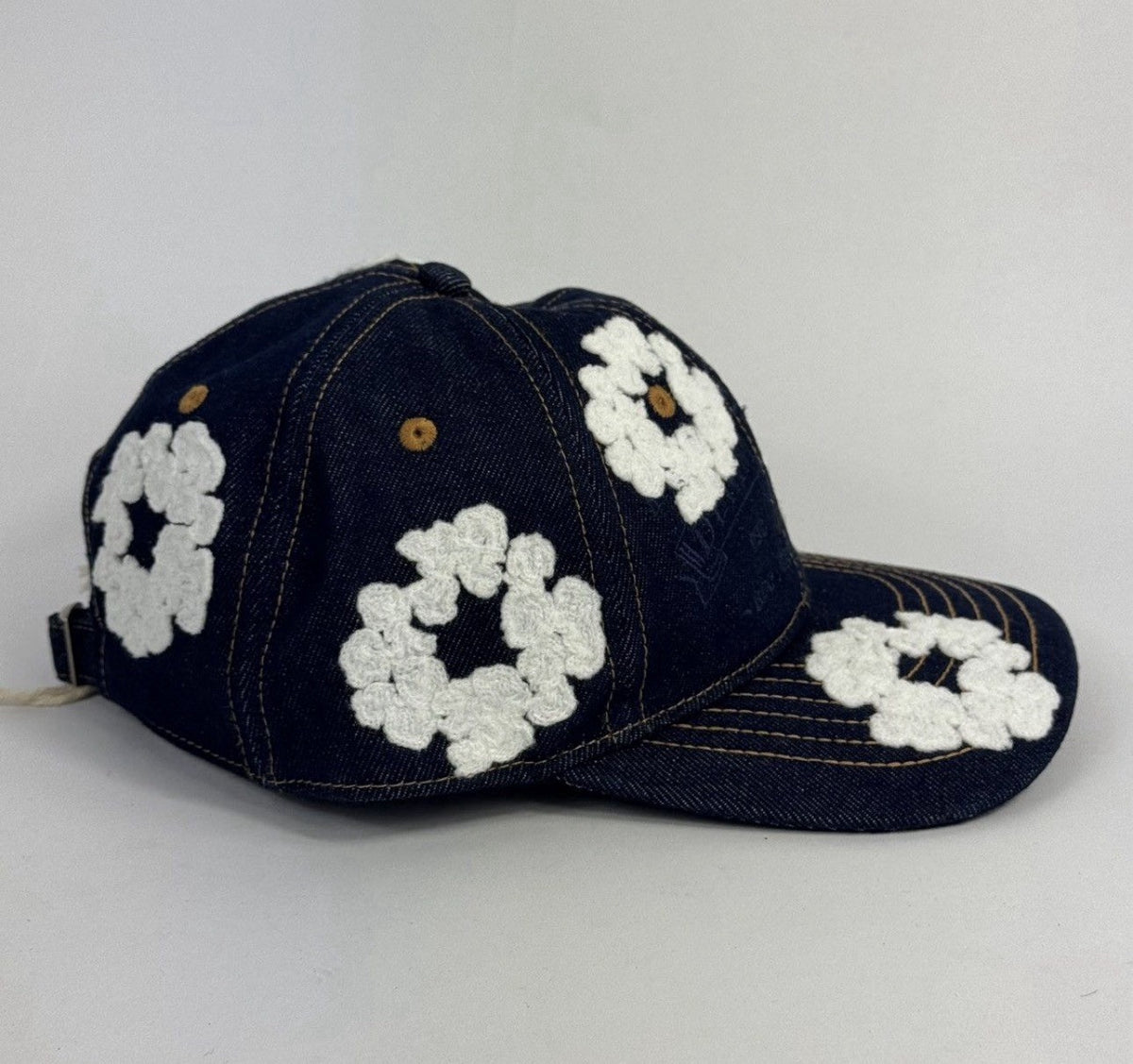 Denim Tears Washed Indigo Denim Cotton Bud Embroidered Adjustable Cap, photo 5