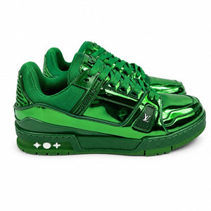 Louis Vuitton Argent Green Patent Trainers، الصورة 1