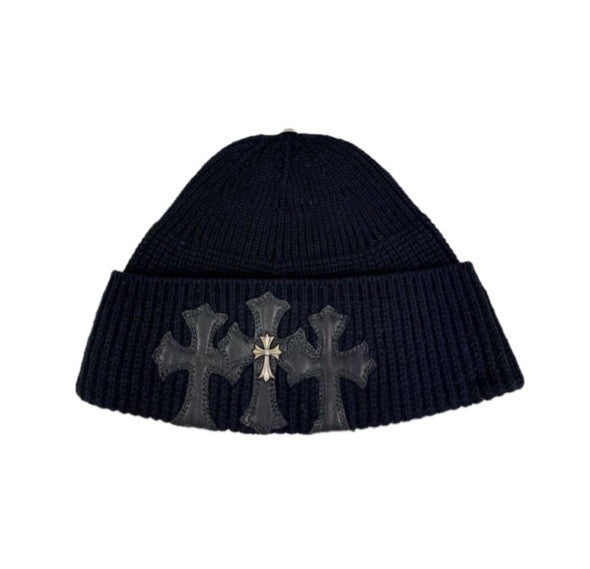 Chrome Hearts Leather Cross Patch With Cross Beanie, photo 1