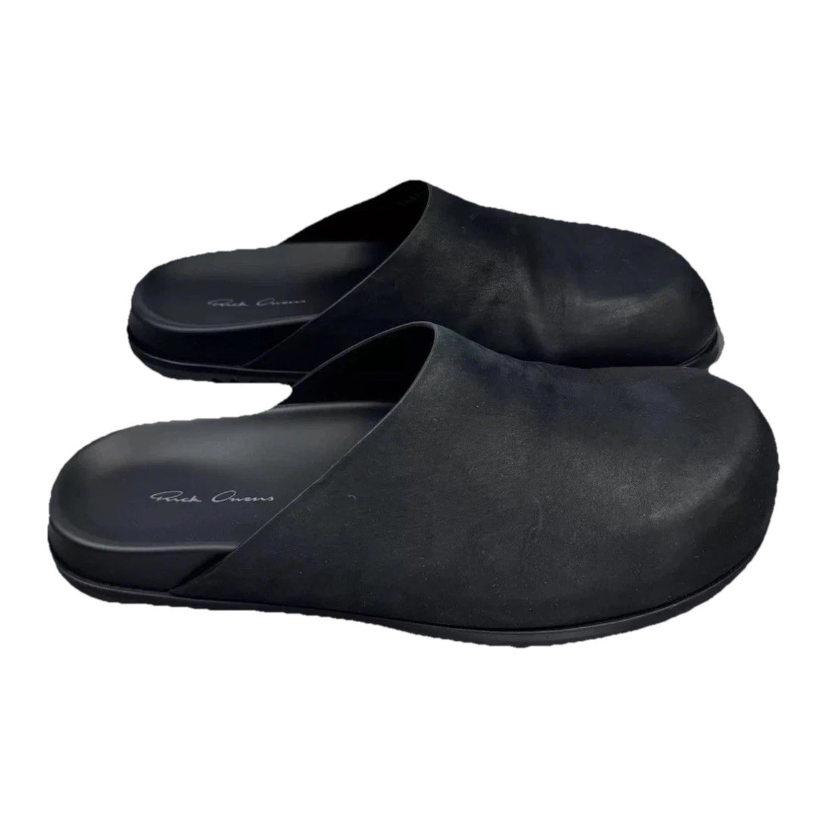 Rick Owens Black Leather Slip on Mules, photo 1