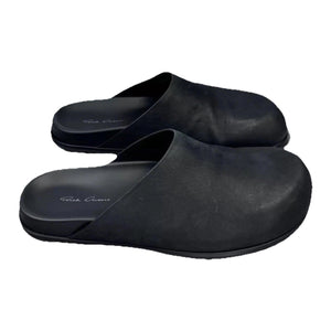 Rick Owens Black Leather Slip on Mules، الصورة 1