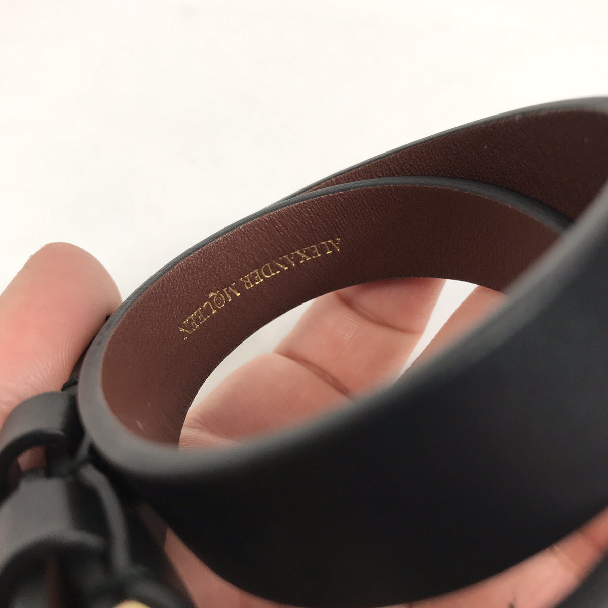 Alexander Mcqueen Leather And Gold Tone Bracelet, photo 4