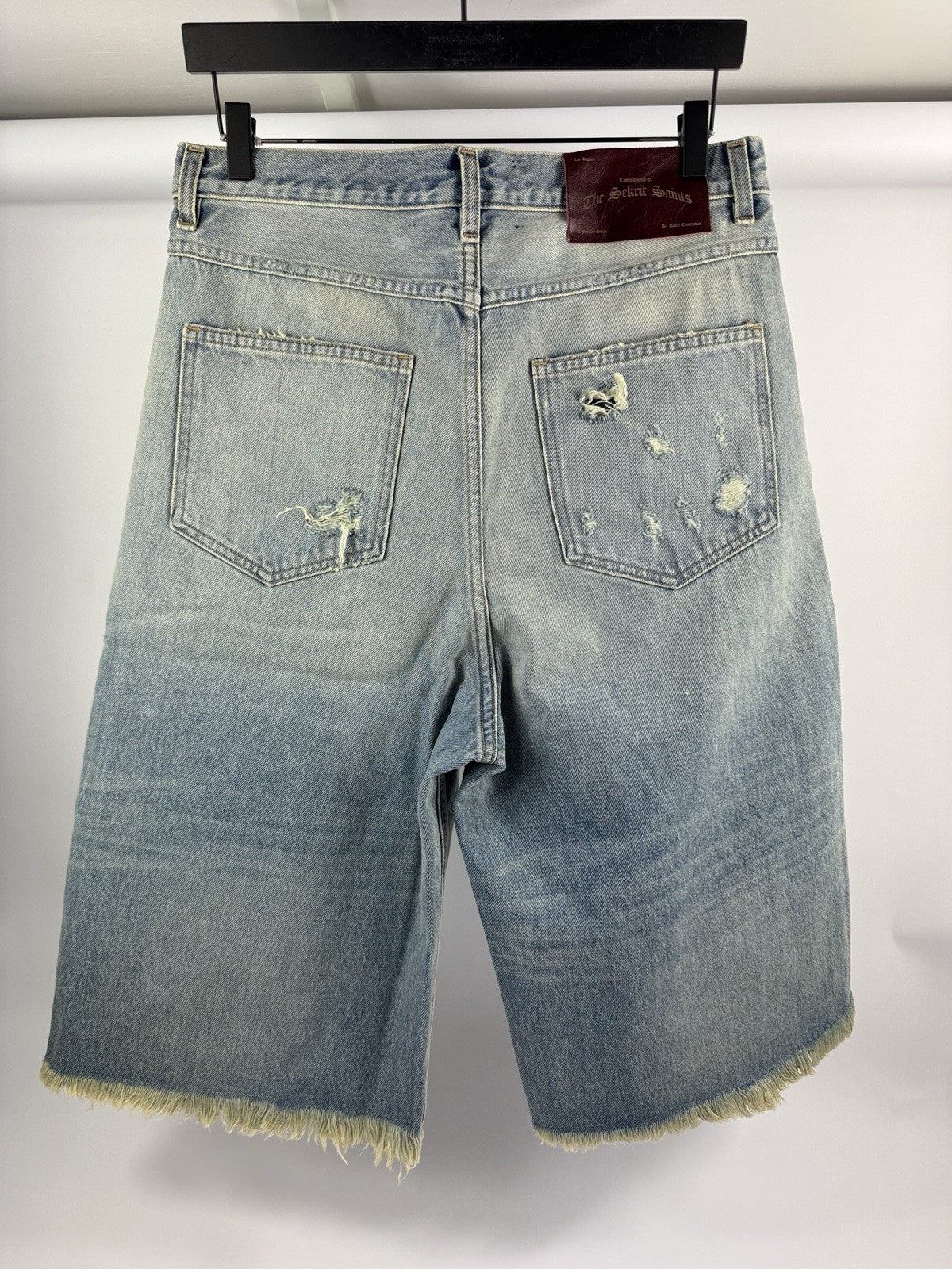 The Sekrit Saint Chopped Distressed Denim Shorts, photo 4