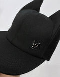 Louis Vuitton FW22 Virgil Abloh Pointed Ears "Batman" Cap Black Wool، الصورة 3