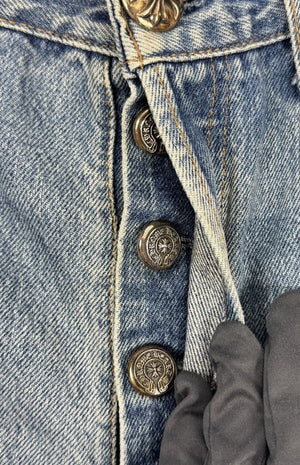Chrome Hearts Leopard Cross Patch Denim Jeans، الصورة 11