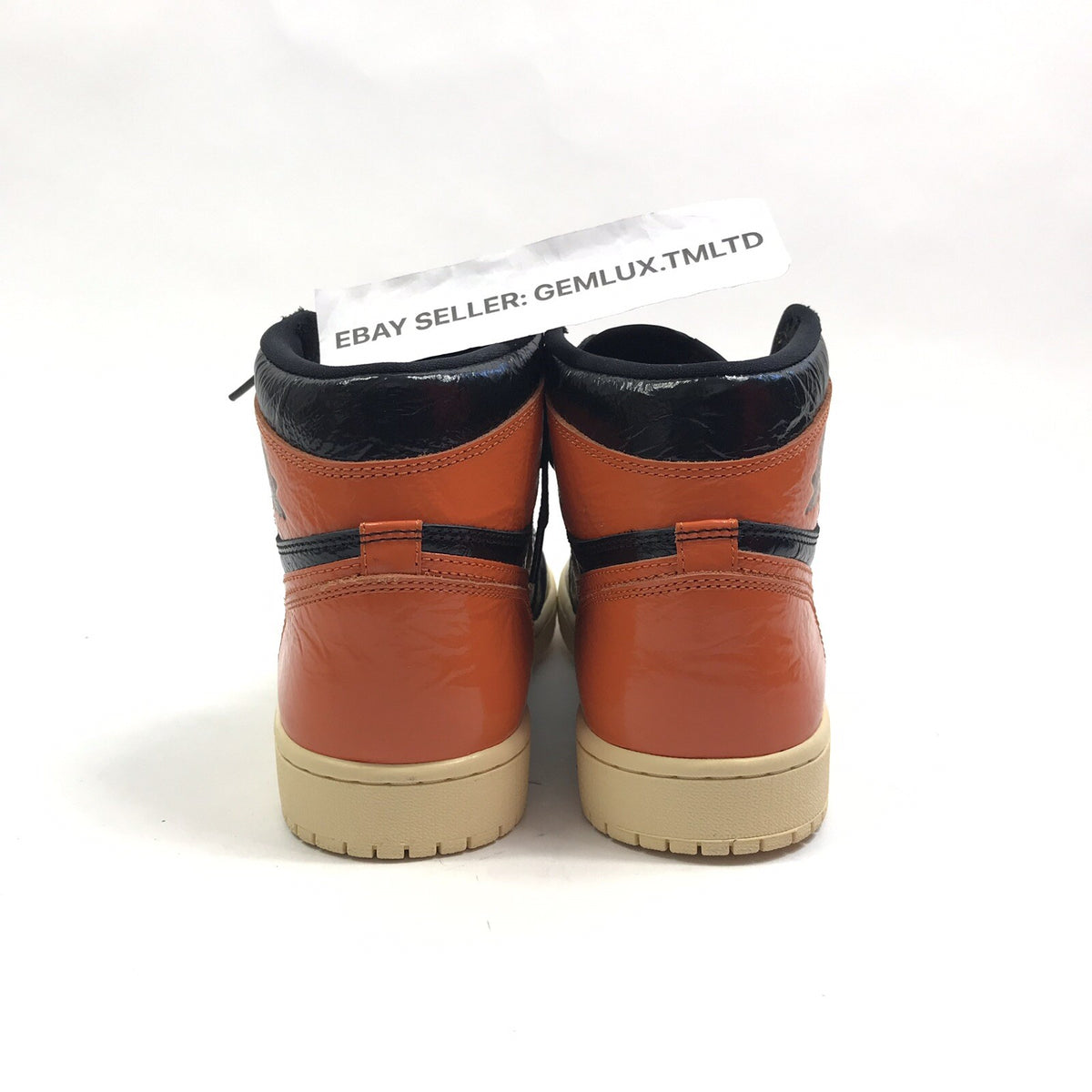 Nike Air Jordan 1 Retro High Black Orange Trainers, photo 5