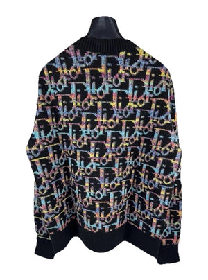 Dior Oblique Black Wool Jacquard Sweater، الصورة 2