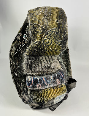Proleta Re Art 1 of 1 Embellished Embroidered Cotton Large Backpack Bag، الصورة 9