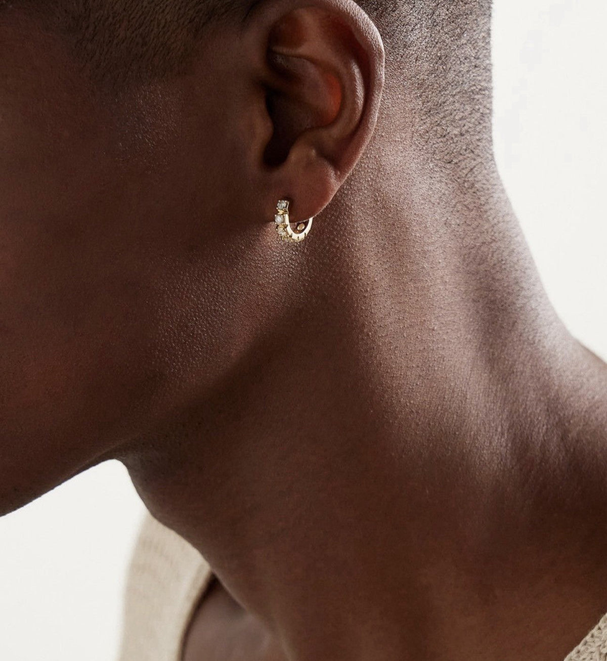 Jacquie Aiche 14ct Gold Diamond Single Hoop Earring, photo 2