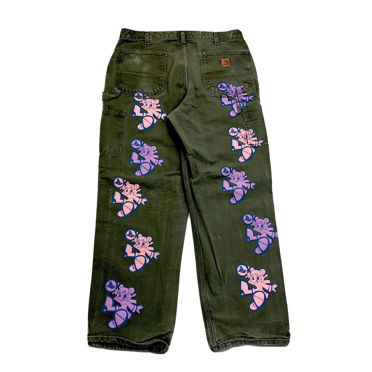 Born From Pain Sicko Flygirl Carhartt Olive Pink Purple Jeans, photo 4