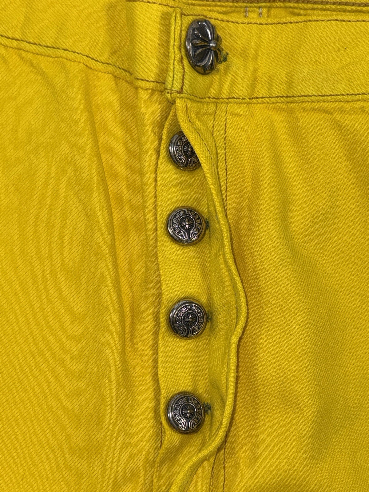 Chrome Hearts Yellow F&F Cross Patch Silver Studs Vintage Jeans, photo 11