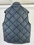 Chrome Hearts FW22 Garage Wash Denim Puffer Gilet with Silver Buttons، الصورة 4