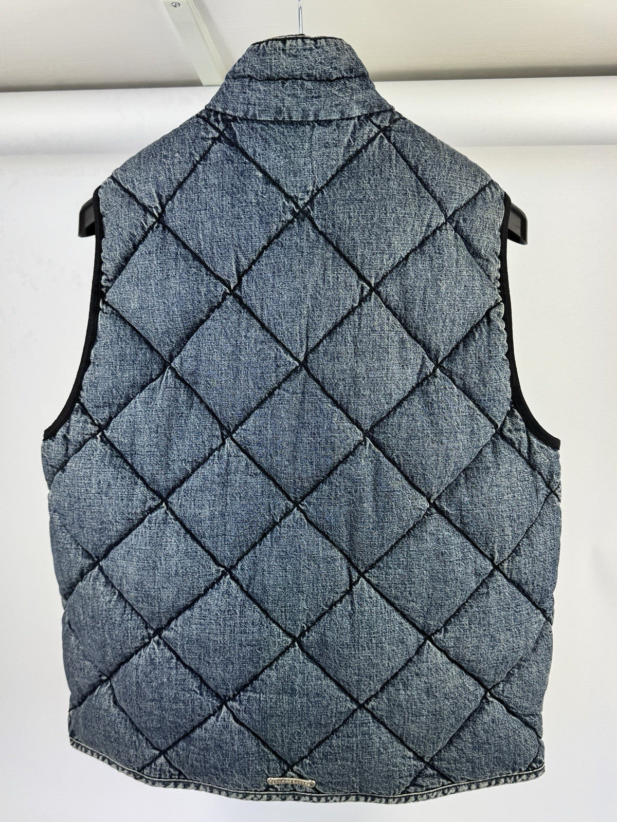 Chrome Hearts FW22 Garage Wash Denim Puffer Gilet with Silver Buttons, photo 4