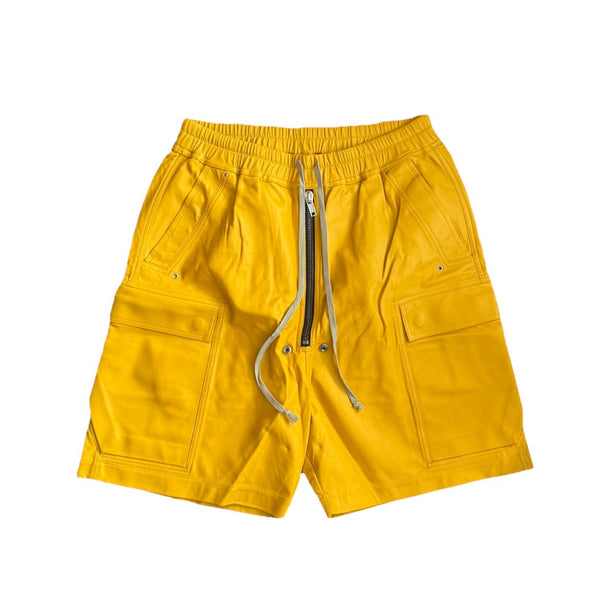 Rick Owens Boxy Leather Shorts, photo 1