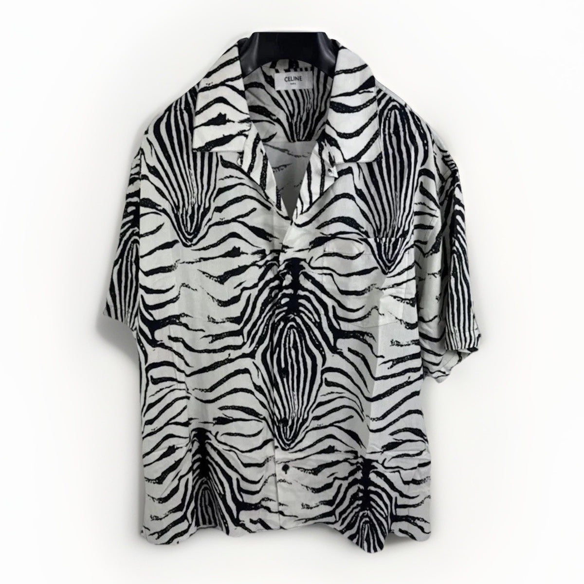 Celine Loose Hawaiian Shirt In Viscose With Zebra Print, photo 3