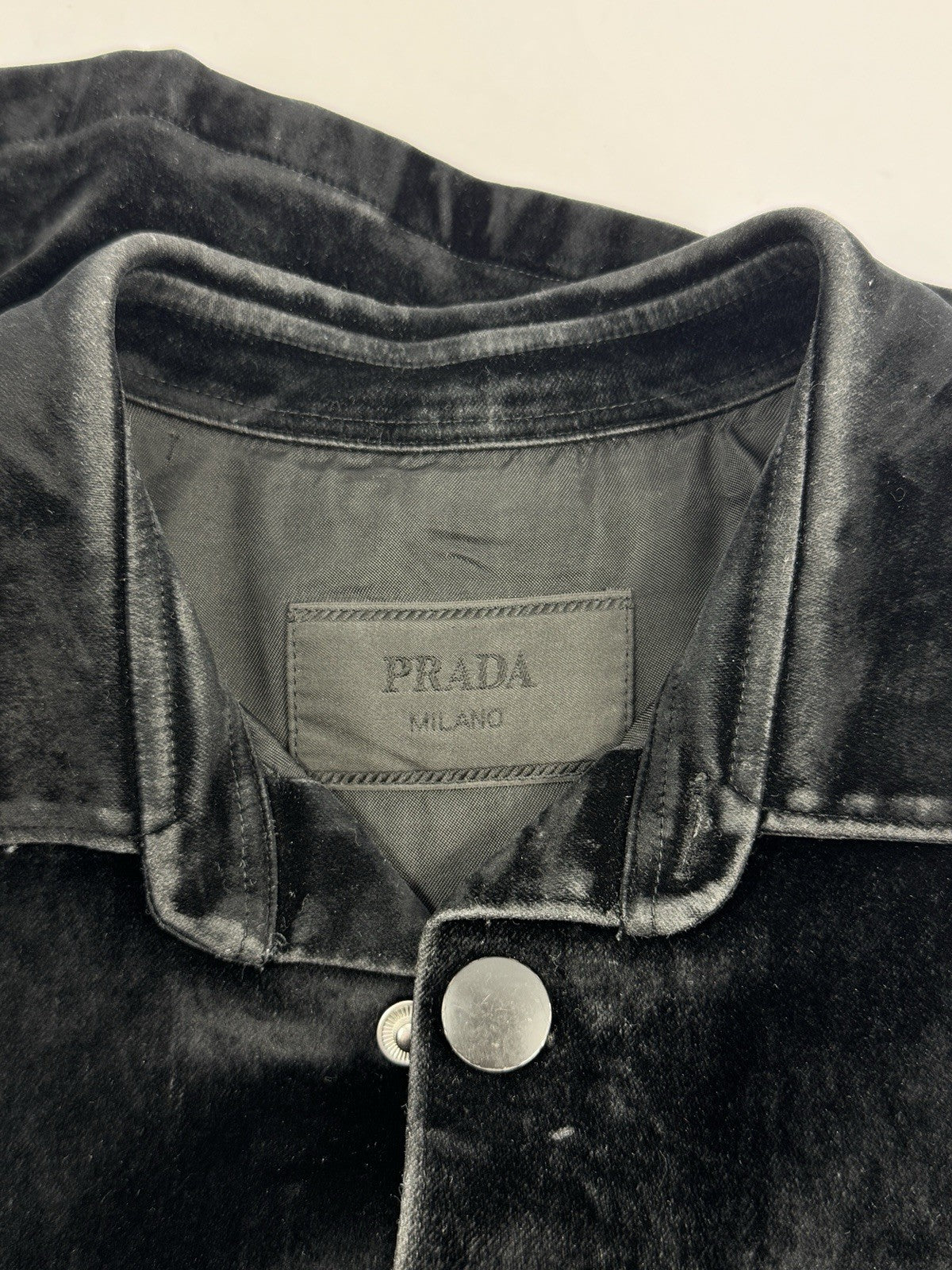 Prada Triangle Logo Velvet Shirt & Trousers, photo 6