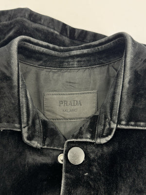 Prada Triangle Logo Velvet Shirt &amp; Trousers، الصورة 6