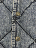 Chrome Hearts FW22 Garage Wash Denim Puffer Gilet with Silver Buttons، الصورة 8