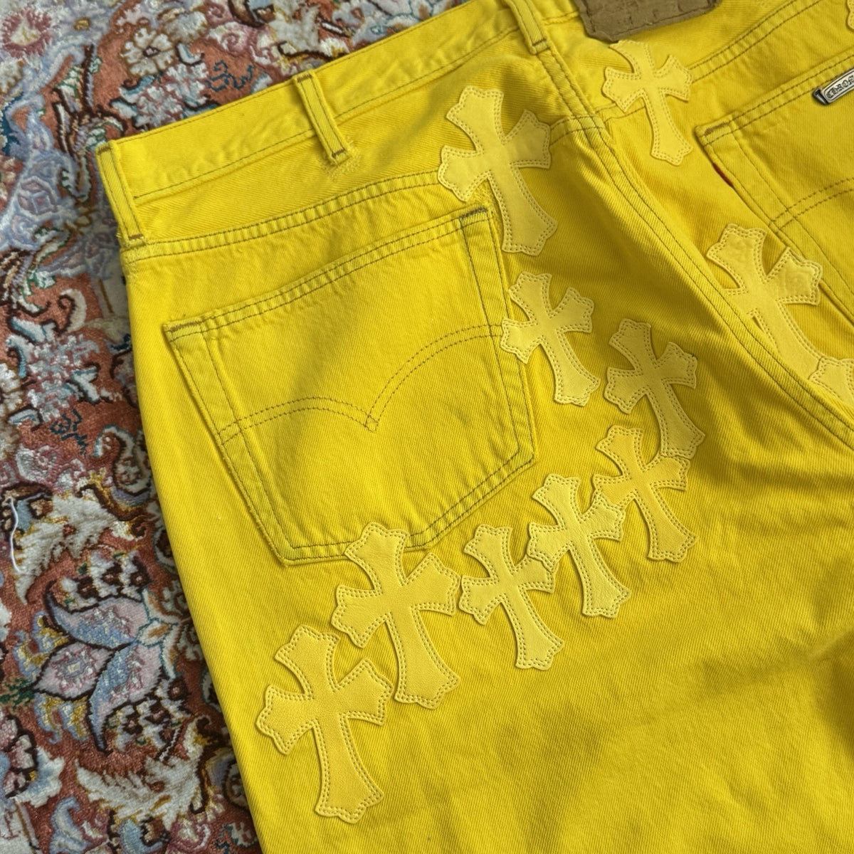 Chrome Hearts Yellow F&F Cross Patch Silver Studs Vintage Jeans, photo 5