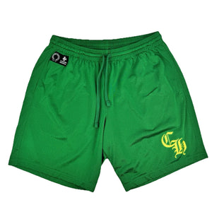 Chrome Hearts Green Logo Print Mesh Shorts، الصورة 1