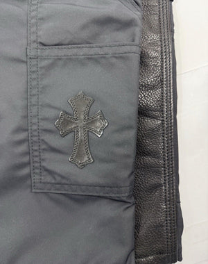 Chrome Hearts Leather Panel Cross Patch Nylon Shorts، الصورة 5