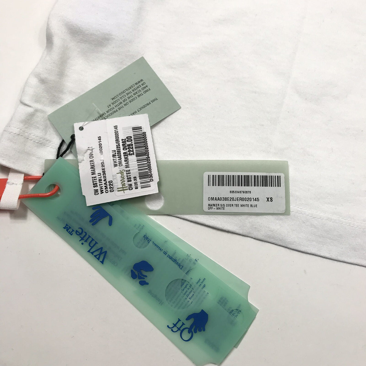 Off-White Marker S/S Over White-Blue Crewneck OS T-Shirt, photo 4