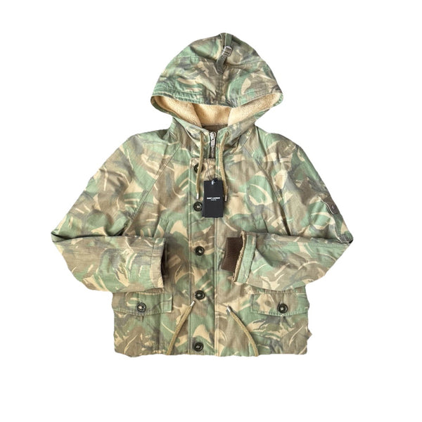 Saint Laurent Shearling Lined Camo Parka, photo 1