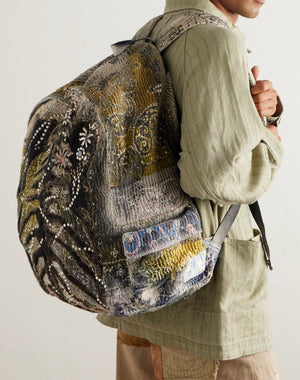 Proleta Re Art 1 of 1 Embellished Embroidered Cotton Large Backpack Bag، الصورة 4