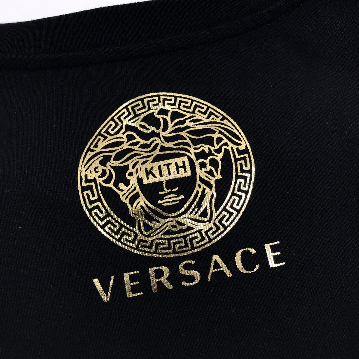 Versace x Kith Black Embroidered Donatella Medusa T-Shirt, photo 5
