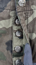 Chrome Hearts Camouflage Single Black Cross Silver Button Detailed Shorts, photo 6