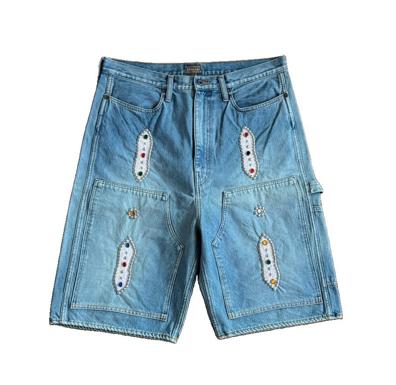 Kapital Kountry Straight Leg Crystal Embellished Shorts, photo 1
